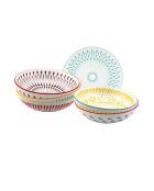 Lot de 6 assiettes creuses Kyoto en porcelaine multicolores - 21x6,7 cm