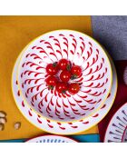 Lot de 6 assiettes creuses Kyoto en porcelaine multicolores - 21x6,7 cm