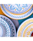 Lot de 6 assiettes creuses Kyoto en porcelaine multicolores - 21x6,7 cm