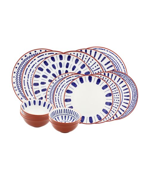 Set Santorini 18 pezzi in porcellana blu