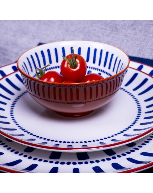 Set Santorini 18 pezzi in porcellana blu