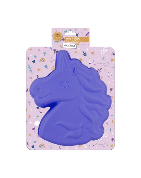 Happy Cake Einhorn-Kuchenform aus blauem Silikon, 24,5 x 23 x 5 cm
