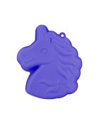 Tortiera Happy cake unicorno in silicone blu - 24,5x23x5 cm
