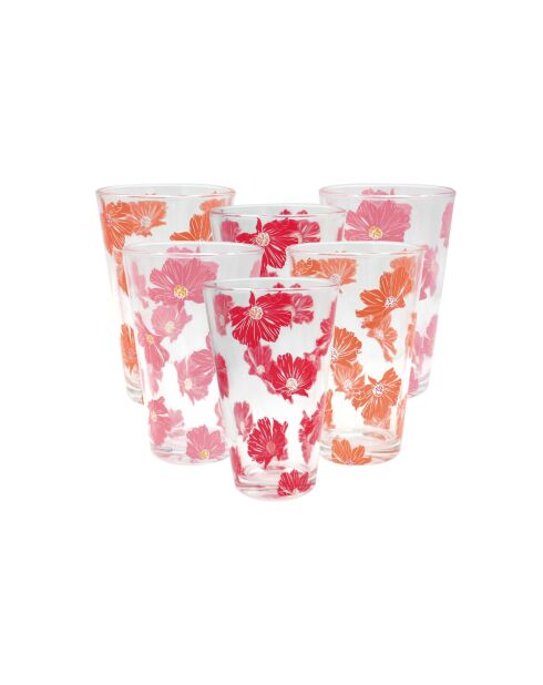 Set di 6 bicchieri in vetro rosa Ophelia - 350ml