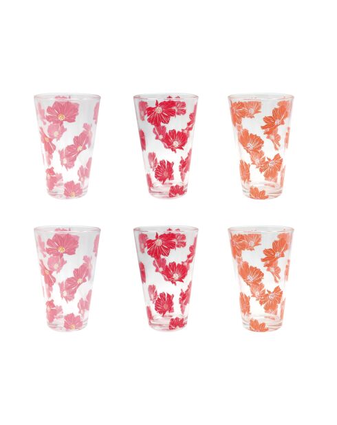 Set di 6 bicchieri in vetro rosa Ophelia - 350ml