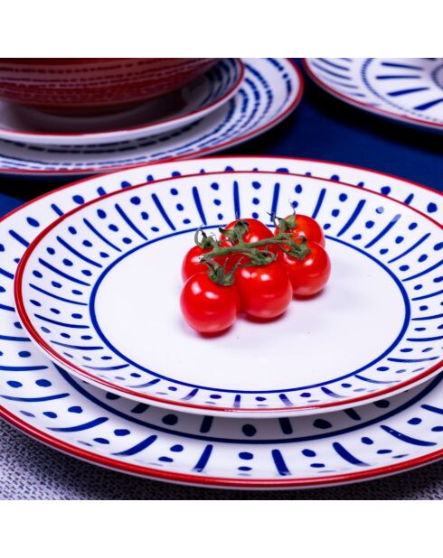 Set mit 6 blauen Desserttellern aus Santorin-Porzellan - D.20,5 cm