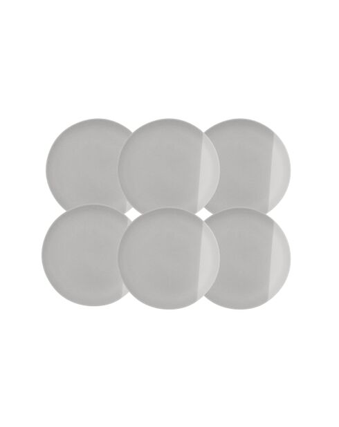Set di 6 piatti da dessert Terre de Sienne in ceramica grigio/bianca - D.20 cm