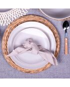 Set di 6 piatti da dessert Terre de Sienne in ceramica grigio/bianca - D.20 cm