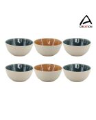 Lot de 6 bols médiums Coralia en porcelaine orange/vert - 15,2×7 cm