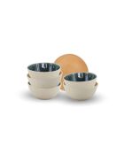 Lot de 6 bols médiums Coralia en porcelaine orange/vert - 15,2×7 cm