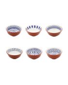 Lot de 6 petits bols Santorin en porcelaine bleus - 11,5×5,5 cm