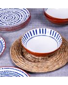 Lot de 6 petits bols Santorin en porcelaine bleus - 11,5×5,5 cm