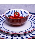 Lot de 6 petits bols Santorin en porcelaine bleus - 11,5×5,5 cm