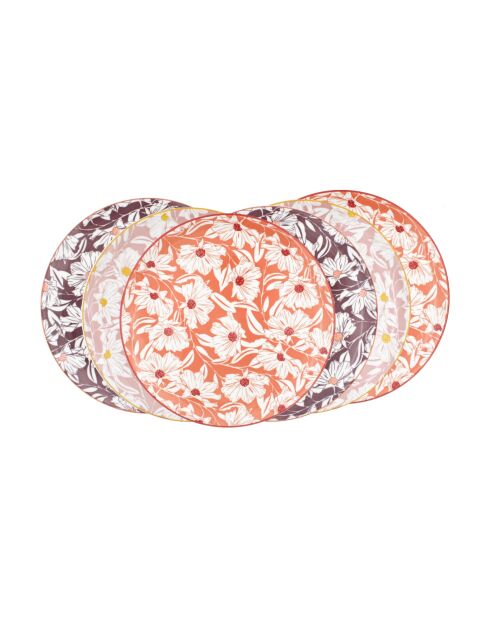 Set di 6 piatti grandi in porcellana Ophelia rosa - D.26 cm