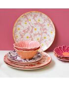 Set di 6 piatti grandi in porcellana Ophelia rosa - D.26 cm