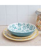 Set mit 6 Trattoria-Suppentellern aus grün/lila/blauem Porzellan, 20,5 x 6,5 cm