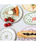 Set mit 6 Trattoria-Suppentellern aus grün/lila/blauem Porzellan, 20,5 x 6,5 cm