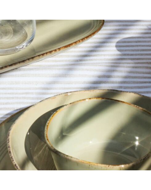 Set mit 6 beigefarbenen Dune Suppentellern aus Keramik, 18,8 x 5 cm