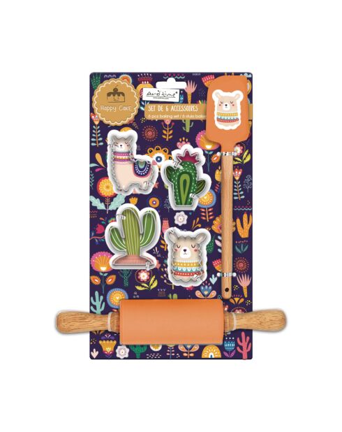 Lot de 6 accessoires Happy cake en silicone orange