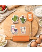 Lot de 6 accessoires Happy cake en silicone orange