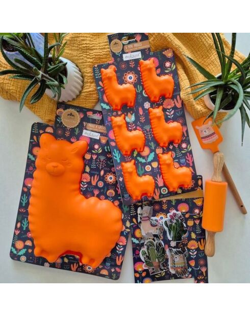 Lot de 6 accessoires Happy cake en silicone orange