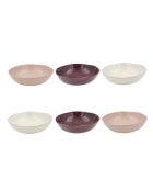 Lot de 6 assiettes creuses Terra en céramique roses - 20,5x5,3 cm