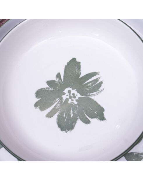 Dessertteller Hanae aus Porzellan, rosa/beige/grün, Durchmesser 19,5 cm, 6 Stück