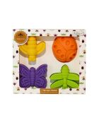 Set van 4 mini meerkleurige happy cake siliconen insectenvormpjes