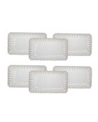 Set van 6 grote rechthoekige witte keramische Coquillage borden - 26x15 cm