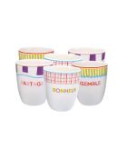Lot de 6 gobelets Relax sunLot en porcelaine multicolores - 8×10cm