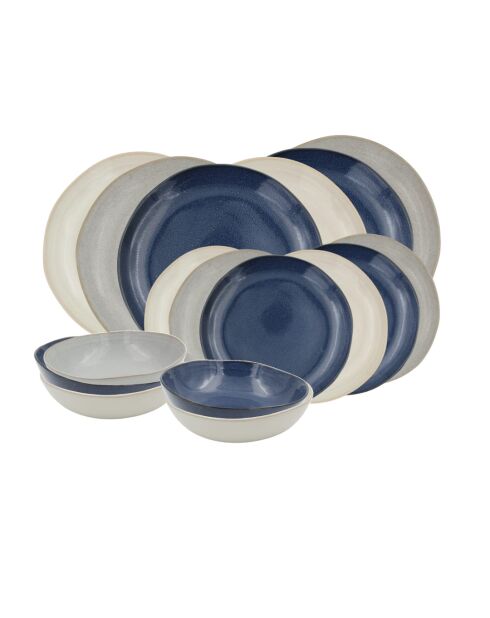 Set Oia in ceramica blu 18 pezzi