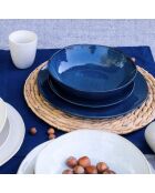 Saladier Oia en céramique bleu - 22×5,8cm