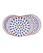 Set mit 6 großen blauen Porzellantellern von Santorin — D.26,5 cm