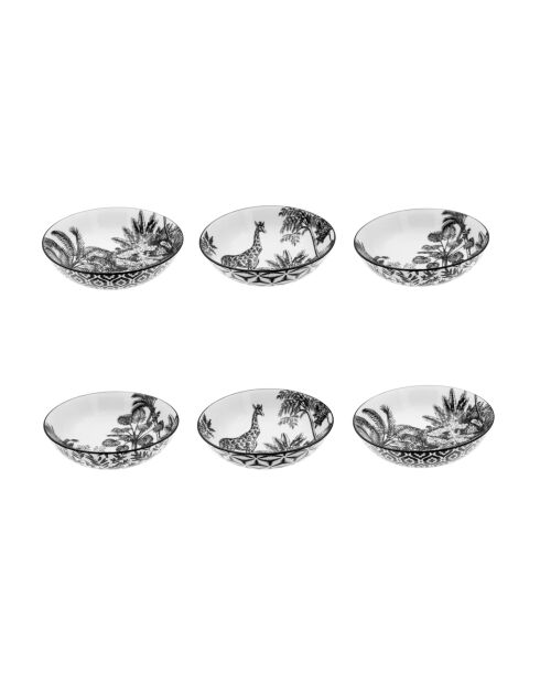 Set mit 6 Suppentellern Savana aus schwarzem Porzellan, 21 x 6,7 cm