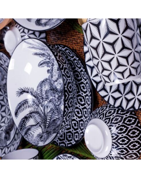 Set mit 6 Suppentellern Savana aus schwarzem Porzellan, 21 x 6,7 cm