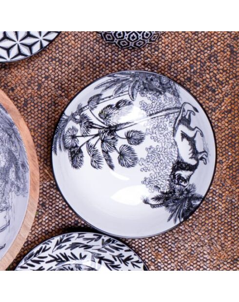 Set mit 6 Suppentellern Savana aus schwarzem Porzellan, 21 x 6,7 cm