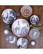 Set mit 6 Suppentellern Savana aus schwarzem Porzellan, 21 x 6,7 cm