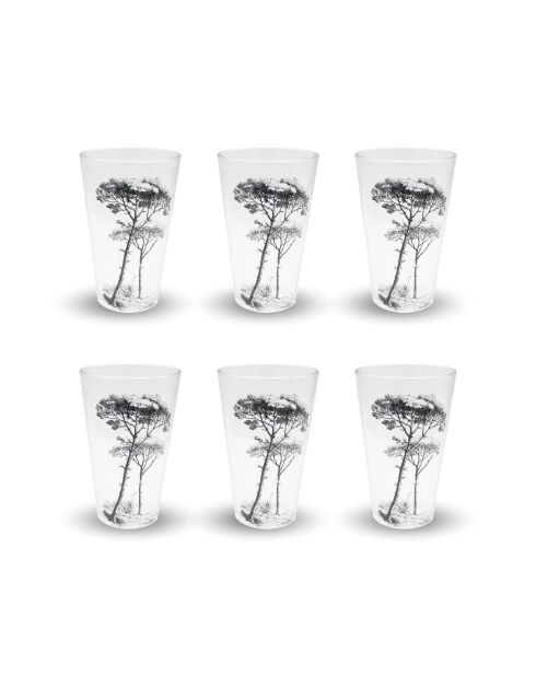 Set di 6 bicchieri in vetro nero Villa les Pins - 350 ml