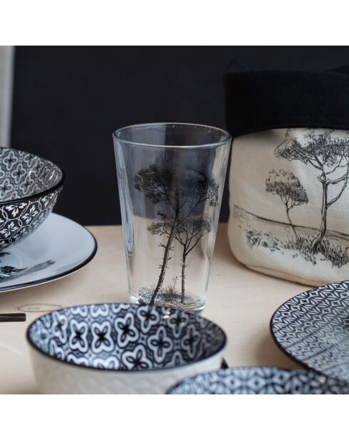 Set di 6 bicchieri in vetro nero Villa les Pins - 350 ml