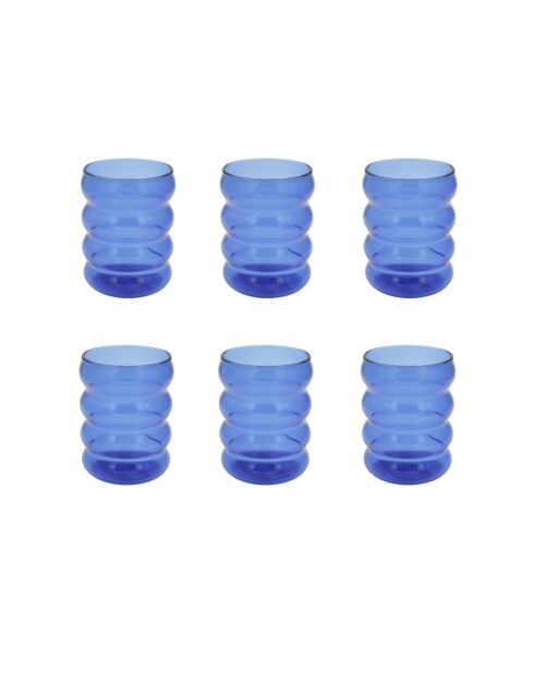 Set di 6 bicchieri Santorin in vetro blu - 350ml