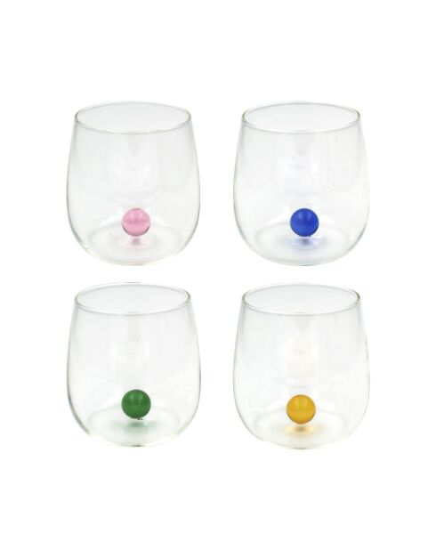 Set van 4 veelkleurige glazen Gaia - 500 ml