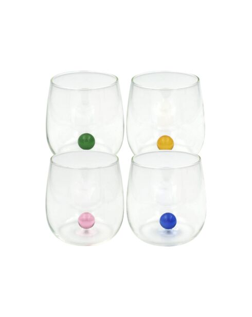 Set van 4 veelkleurige glazen Gaia - 500 ml