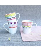 Set di 6 tazze Relax Sun in porcellana multicolore - 9×10cm