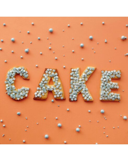 Set van 26 veelkleurige siliconen Happy Cake lettervormige gebaksjablonen - 28x0,35 cm