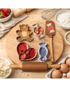 Lot de 6 accessoires Happy cake en silicone marron