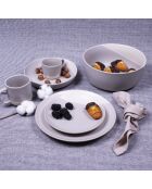 Set in ceramica grigio/bianco Terre de Sienne 18 pezzi