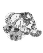 Savana 30-teiliges schwarzes Porzellanservice