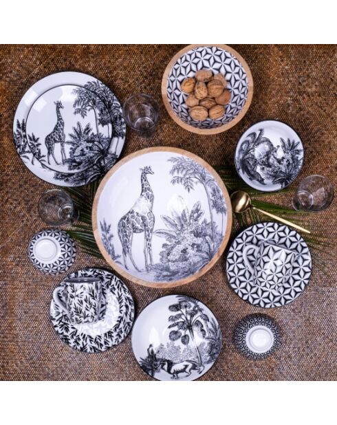 Service 30 pièces Savana en porcelaine noir