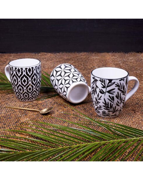 Savana 30-teiliges schwarzes Porzellanservice