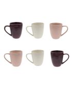 Lot de 6 mugs Terra en céramique roses - 8,3×10 cm